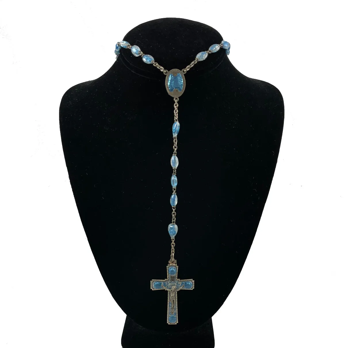 Brevet Blue Italian Rosary Vintage