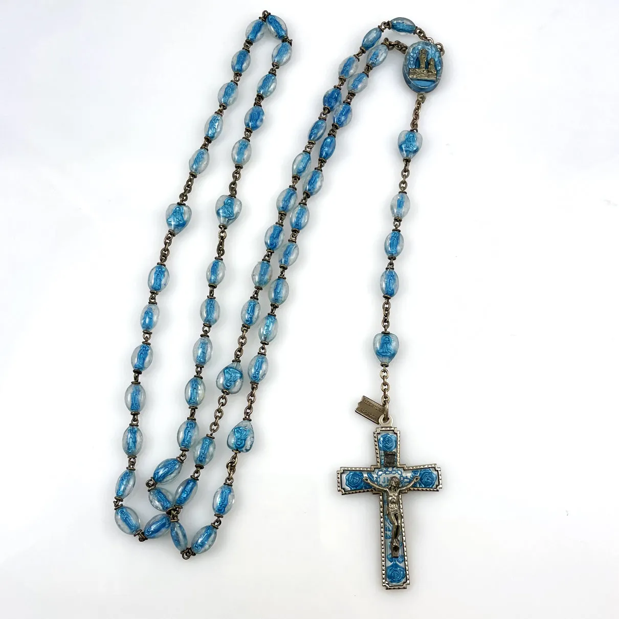 Brevet Blue Italian Rosary Vintage