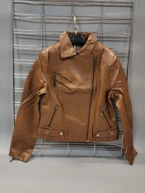 Brown Leather Slim Fit Jacket