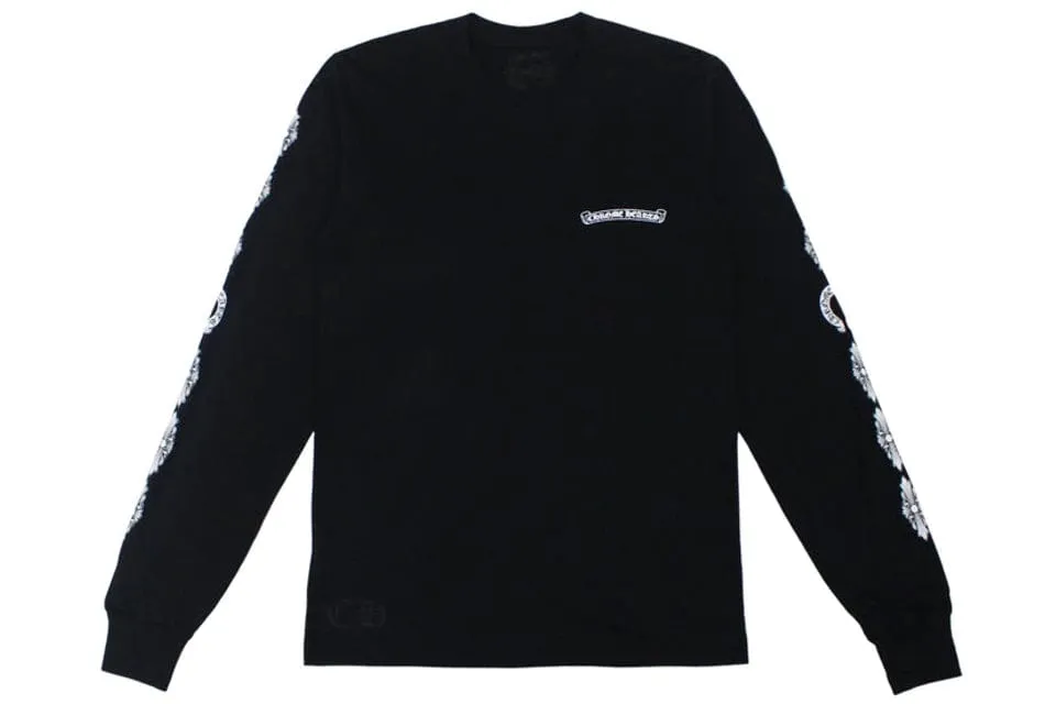 CHROME HEARTS FLORAL CROSS LONG SLEEVE BLACK