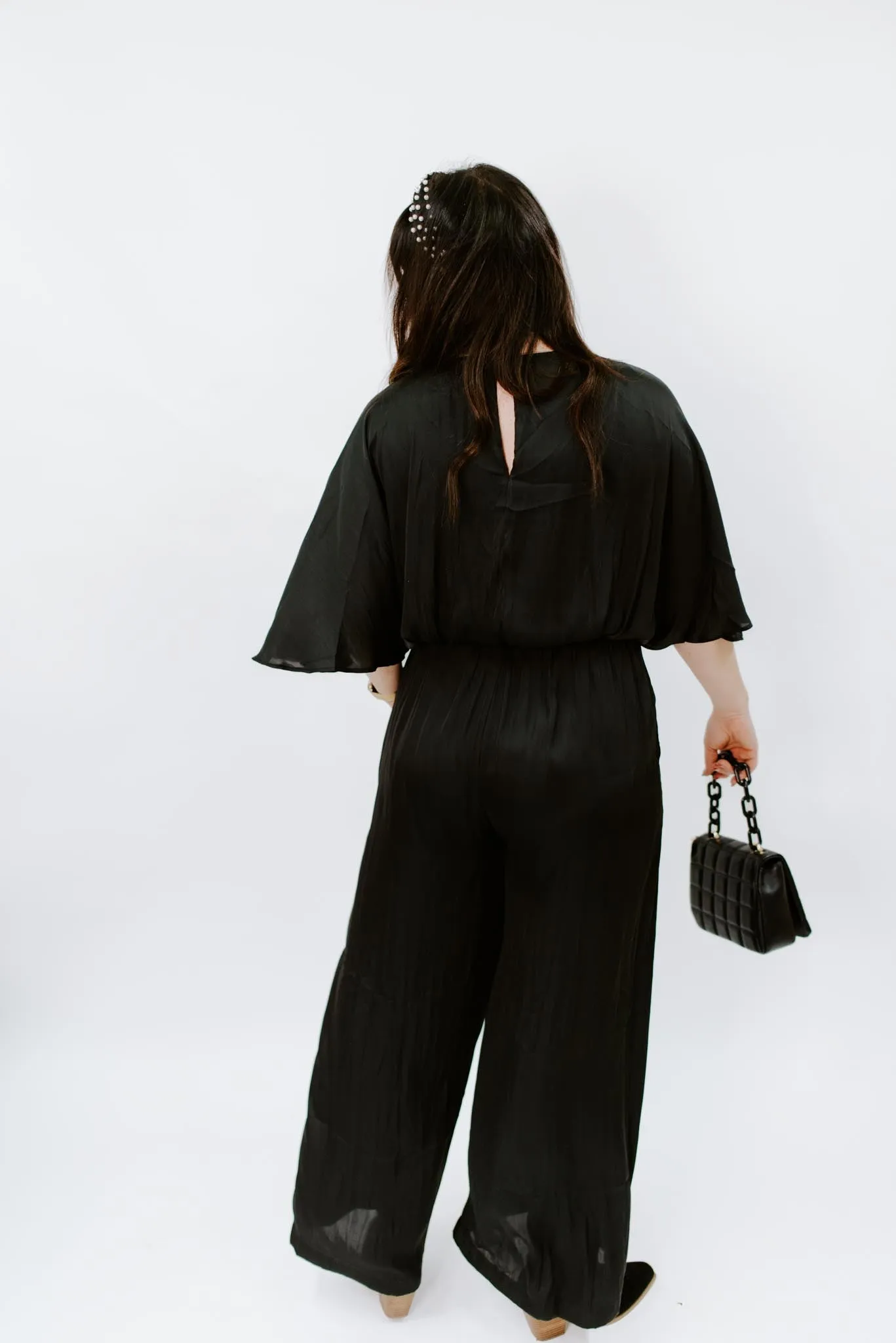 Clover Satin Wide Leg Jumpsuit