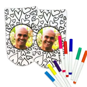 Color In Photo Socks with Heart Design – Markers Included