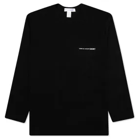 Comme Des Garcons SHIRT L/S Chest Logo Tee - Black