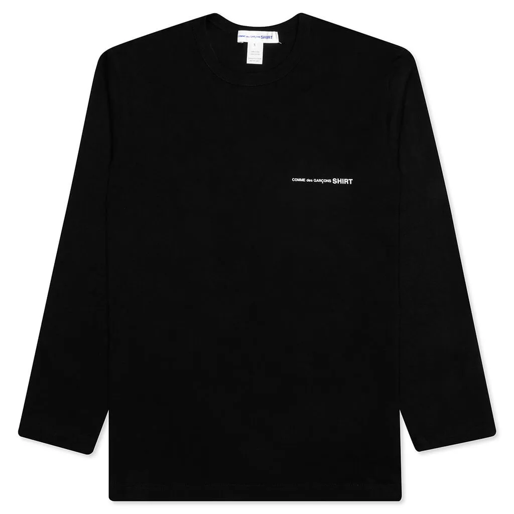 Comme Des Garcons SHIRT L/S Chest Logo Tee - Black