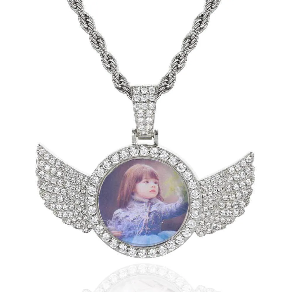 Custom Mini Photo Pendant With Wings