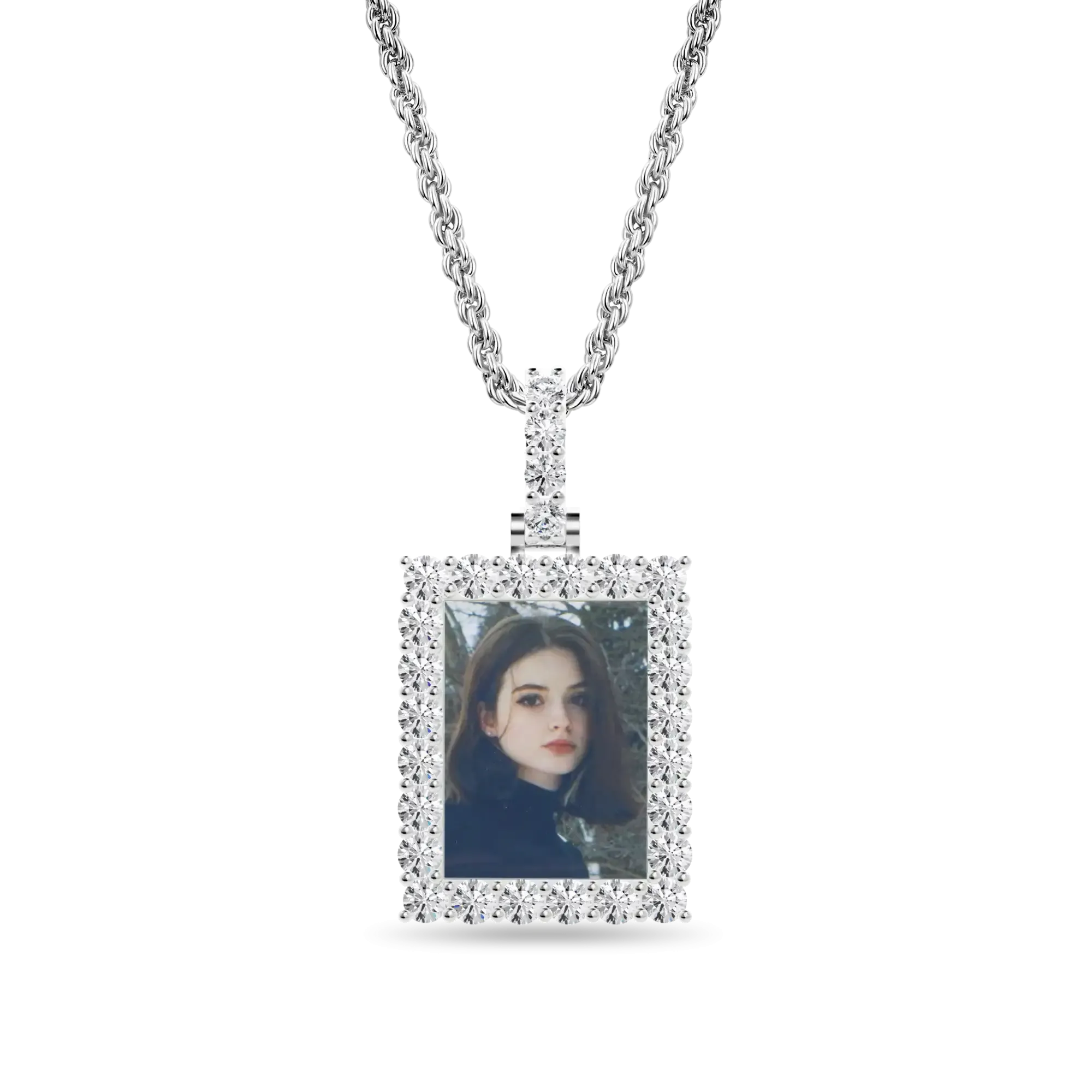 Custom Rectangle Photo Pendant