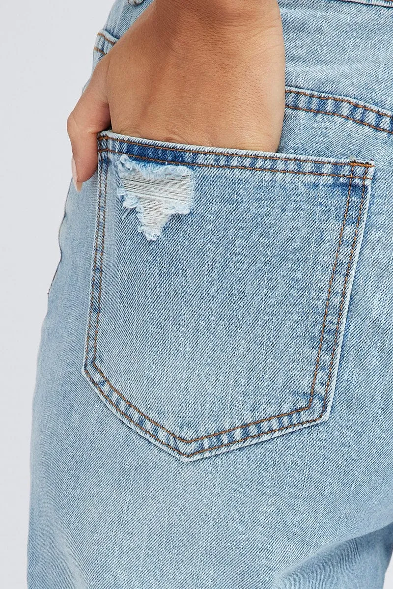 Denim Boyfriend Jeans Mid Rise