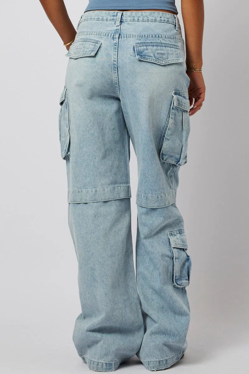 Denim Cargo Jean Out Pocket