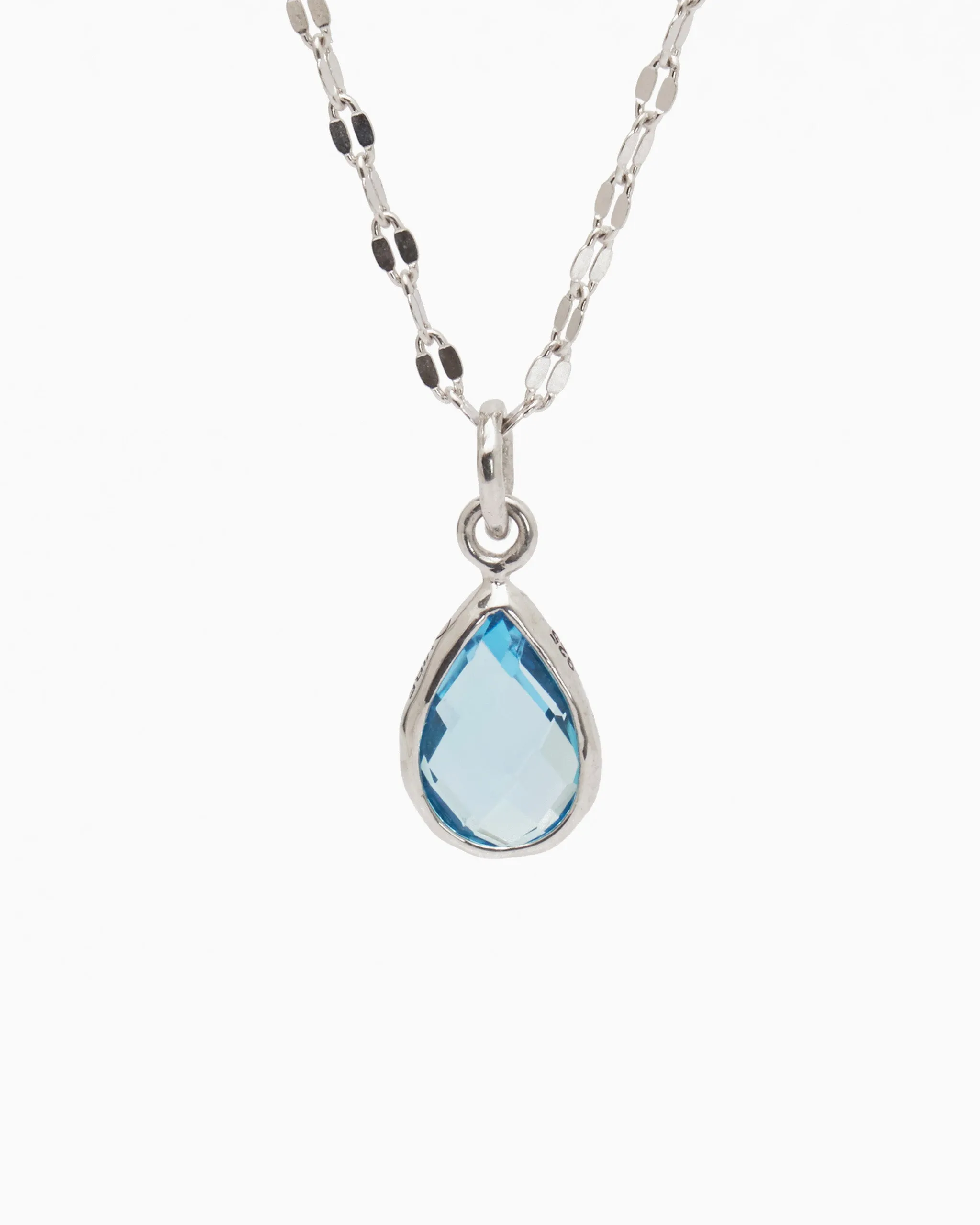 Dewdrop Stone Pendant - Hampton Blue Topaz