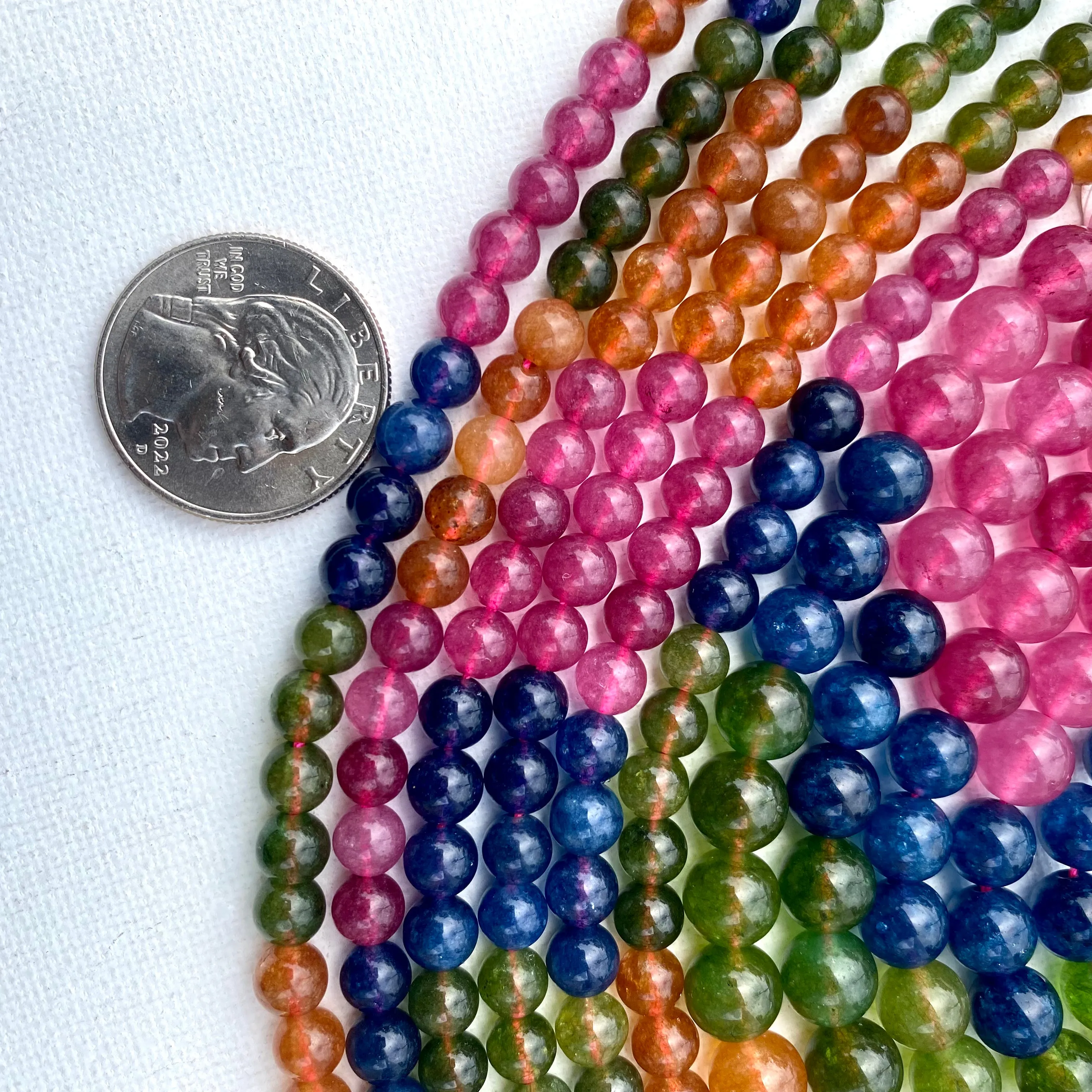 Dyed Quartz Strand 6mm