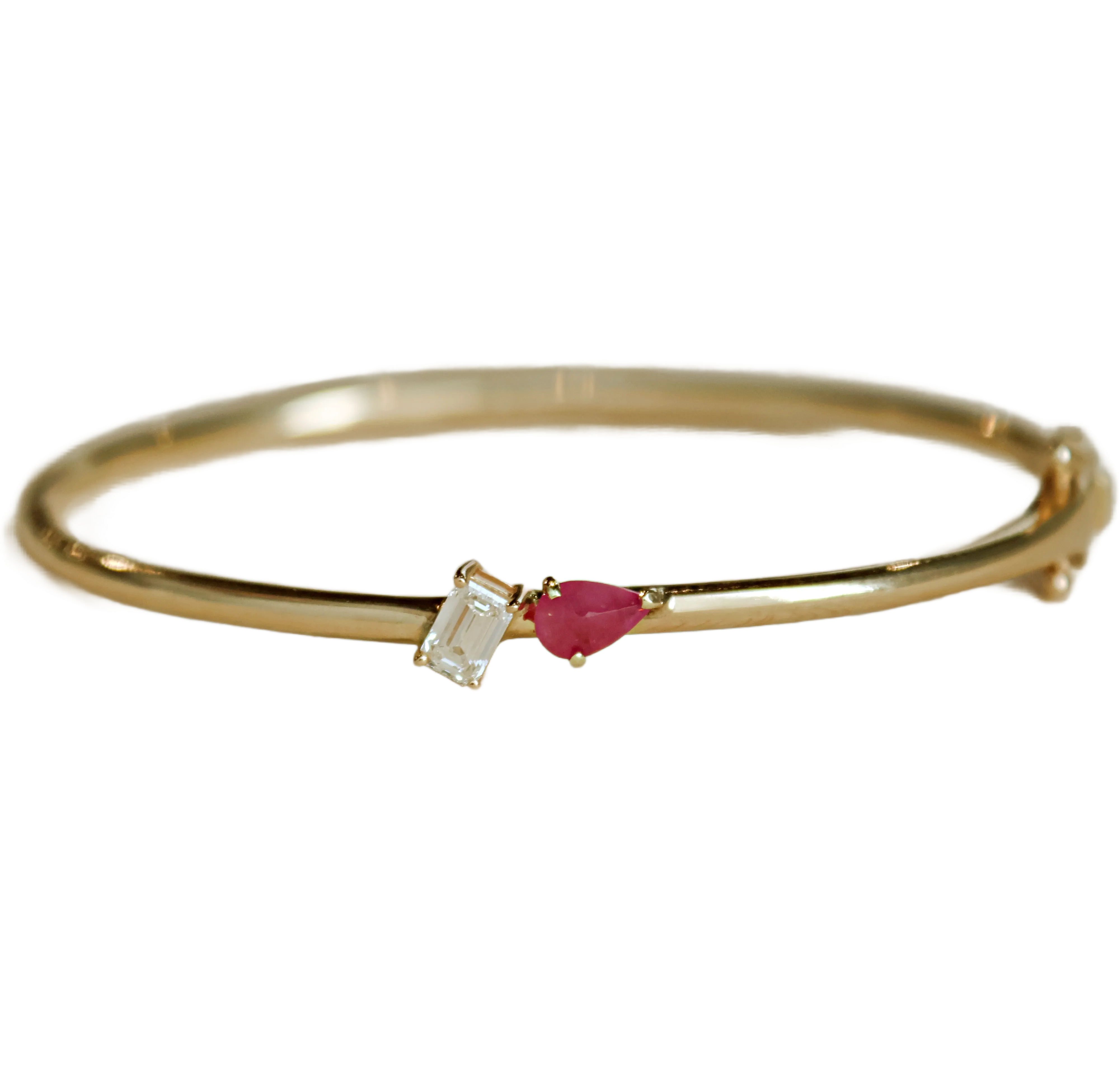 Emerald Cut Diamond & Ruby Bracelet