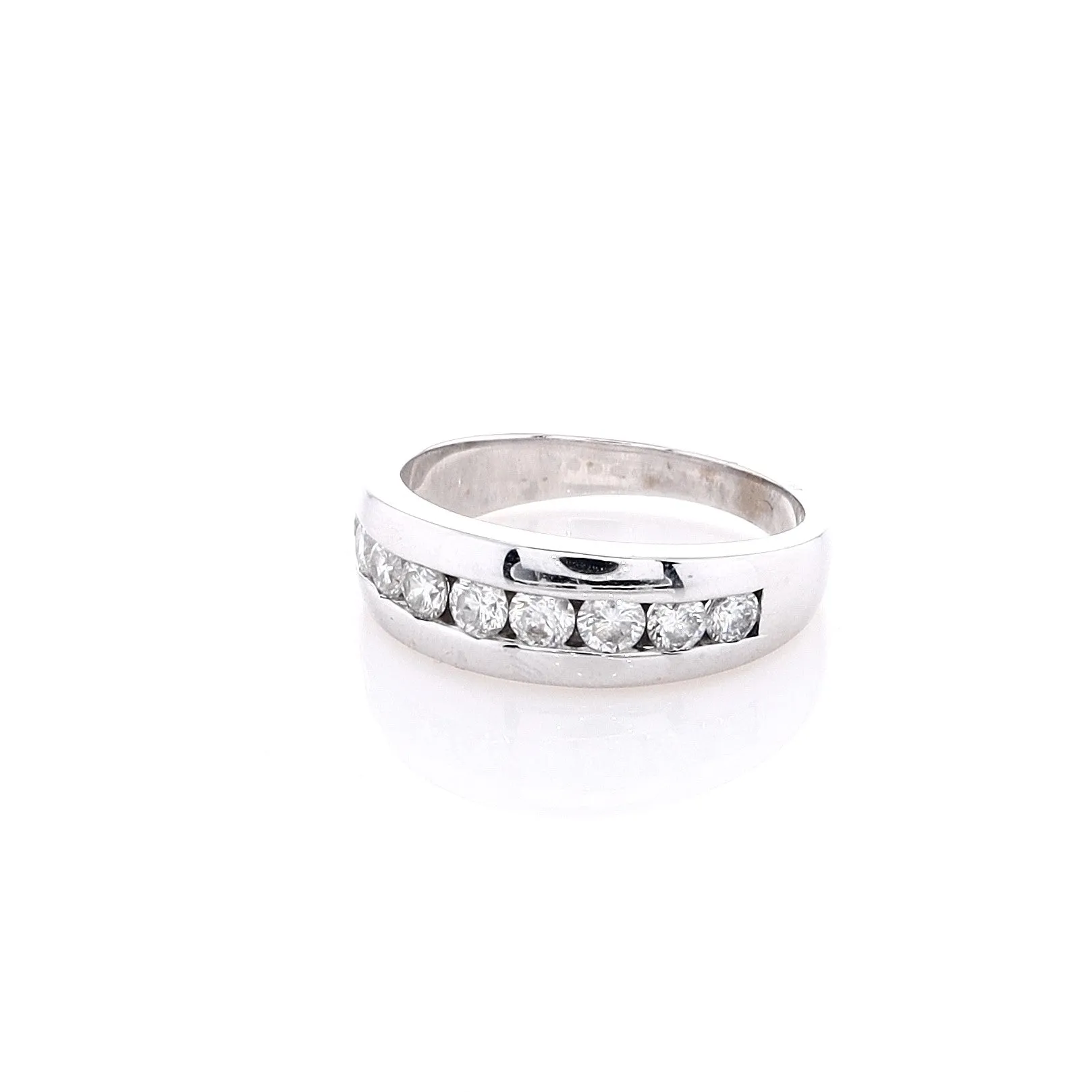 Estate 14k White Gold Tapered Shank Wedding Band