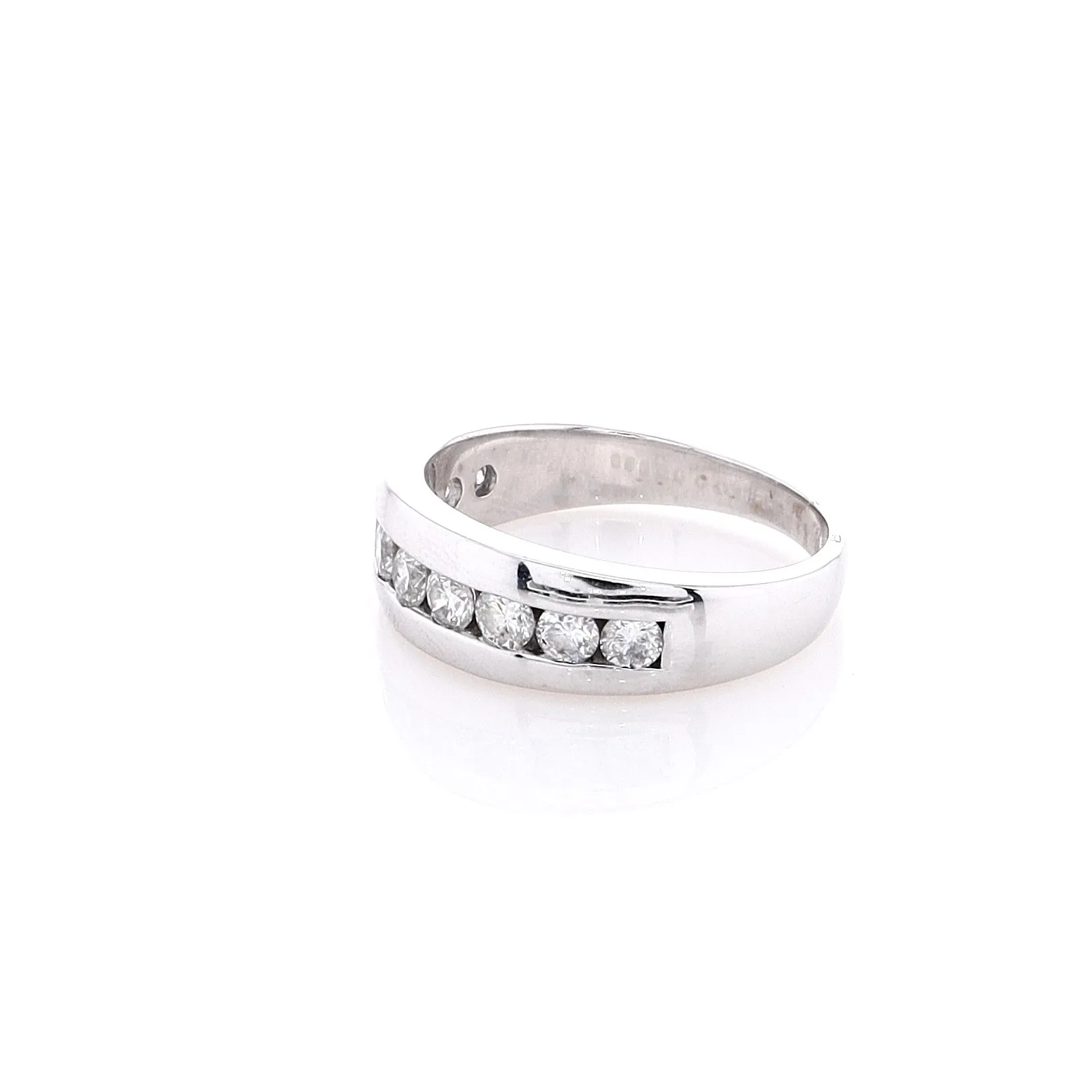 Estate 14k White Gold Tapered Shank Wedding Band