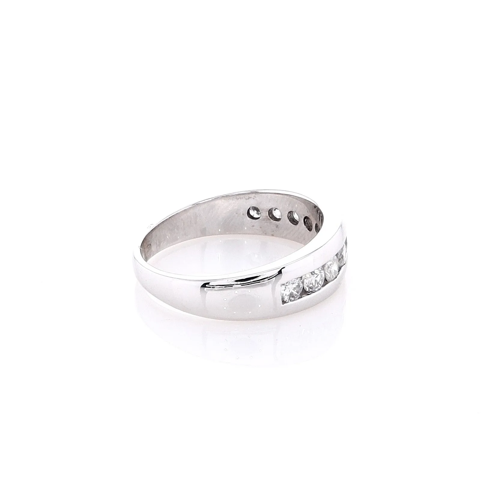 Estate 14k White Gold Tapered Shank Wedding Band