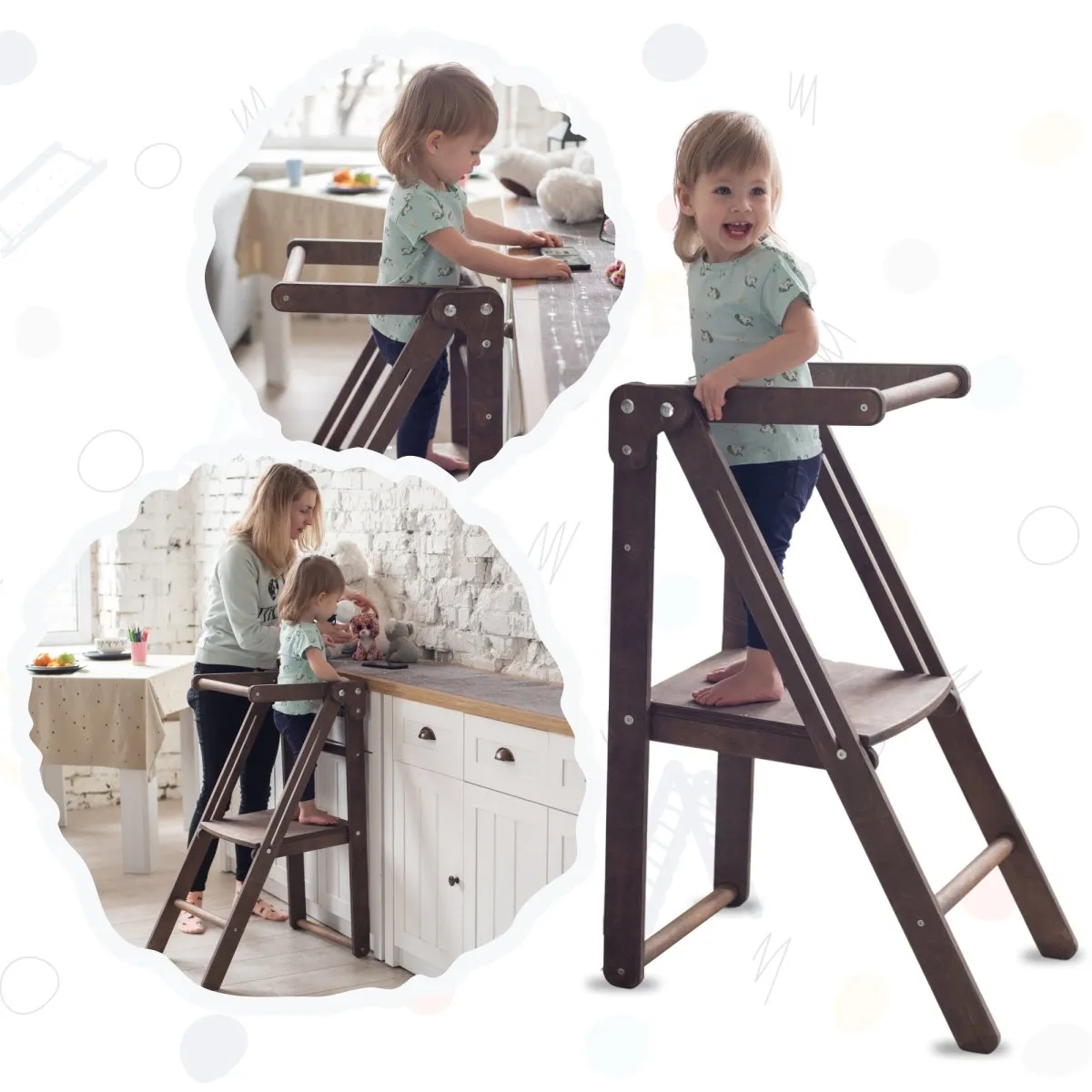 Foldable Step Stool for Toddlers Kid Chair That Grows | Beige