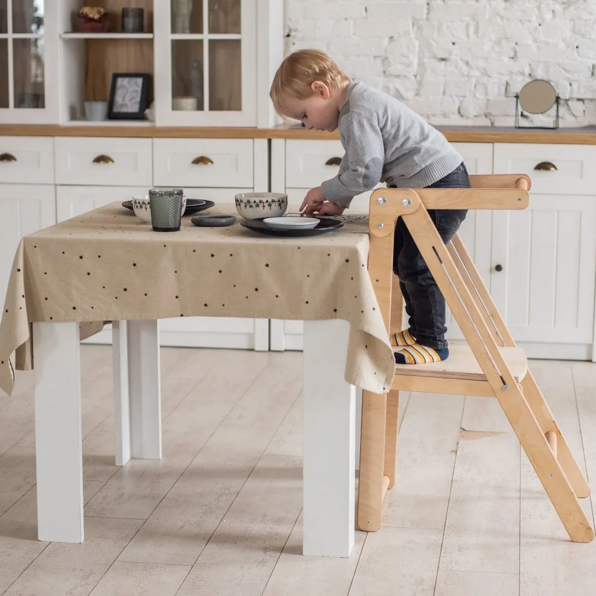 Foldable Step Stool for Toddlers Kid Chair That Grows | Beige