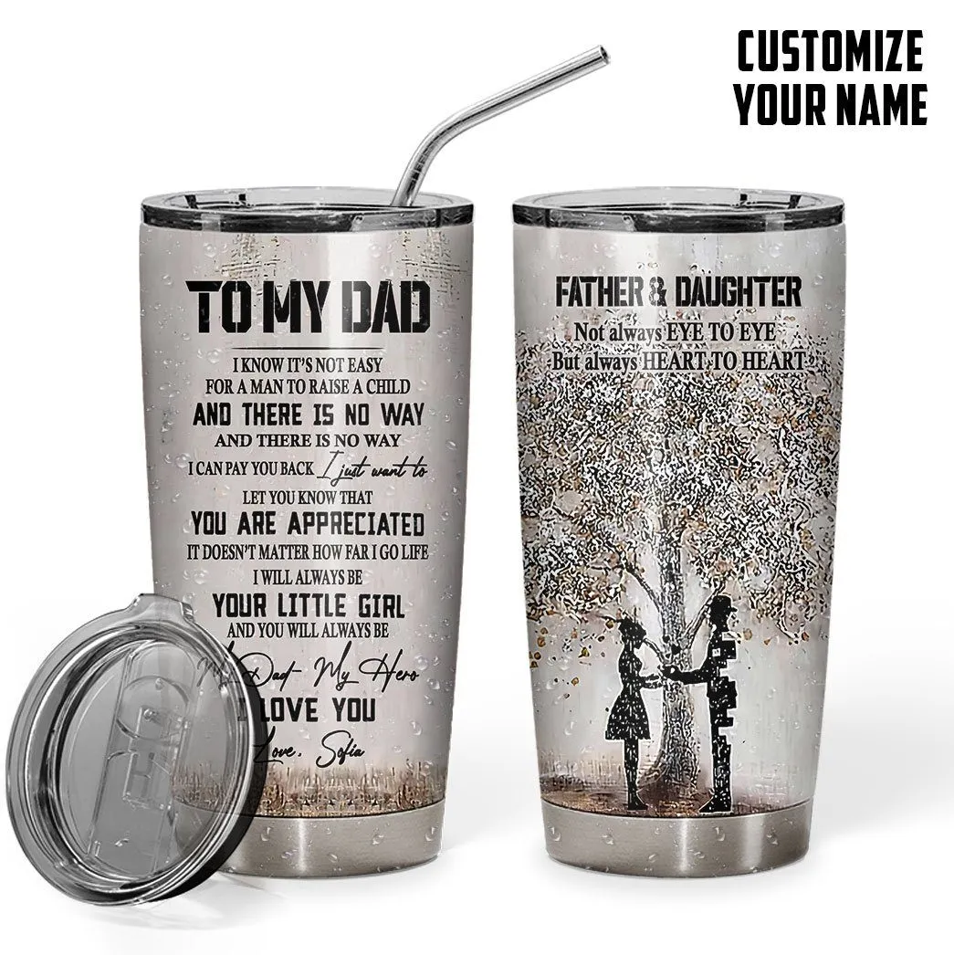 Gearhuman 3D Happy Fathers Day Gift To My Dad From Daughter Custom Name Tumbler