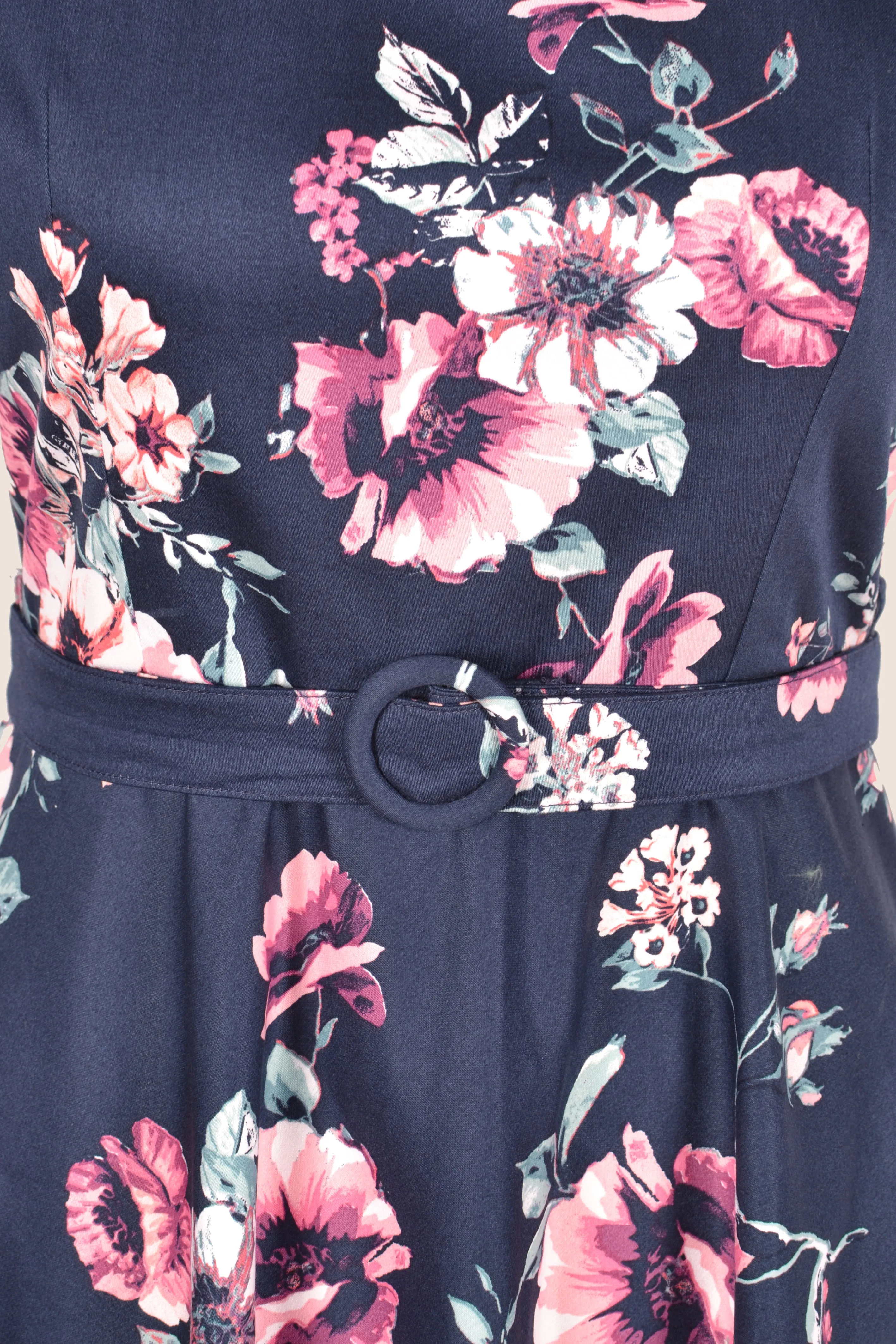 Ginger Teal & Pink Floral Dress