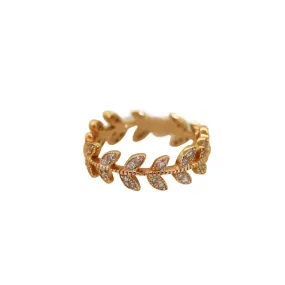 Gold Diamond Leaf Ring