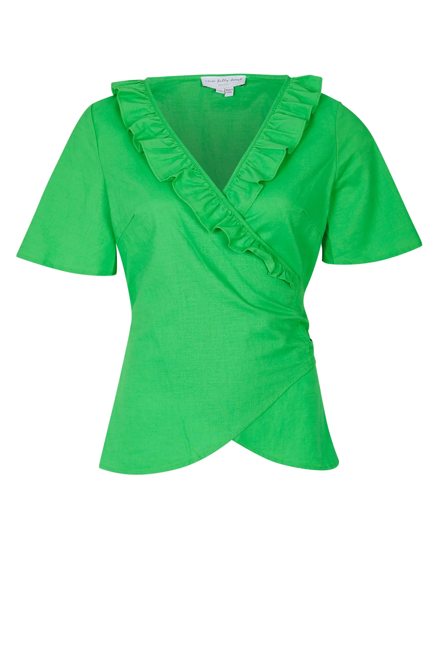 Green Cotton Linen Roma Top