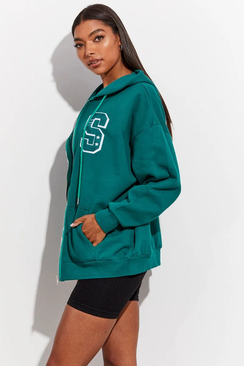 Green Red Hoodie Long Sleeve