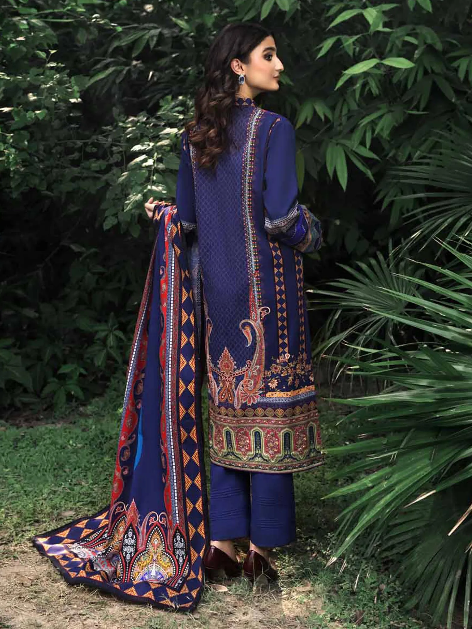 Gul Ahmed Khaddar Blue Unstitched Suit (WR-22031)