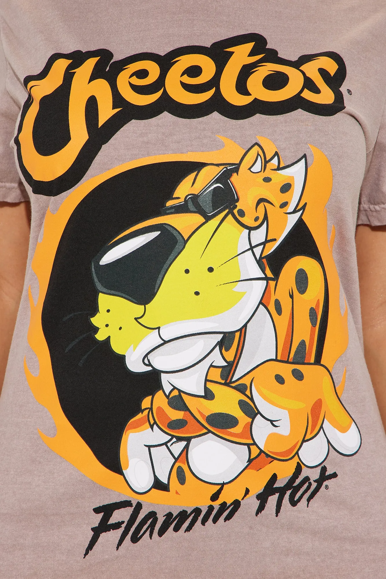 Hot Cheetos Girl Washed Tee - Taupe/combo