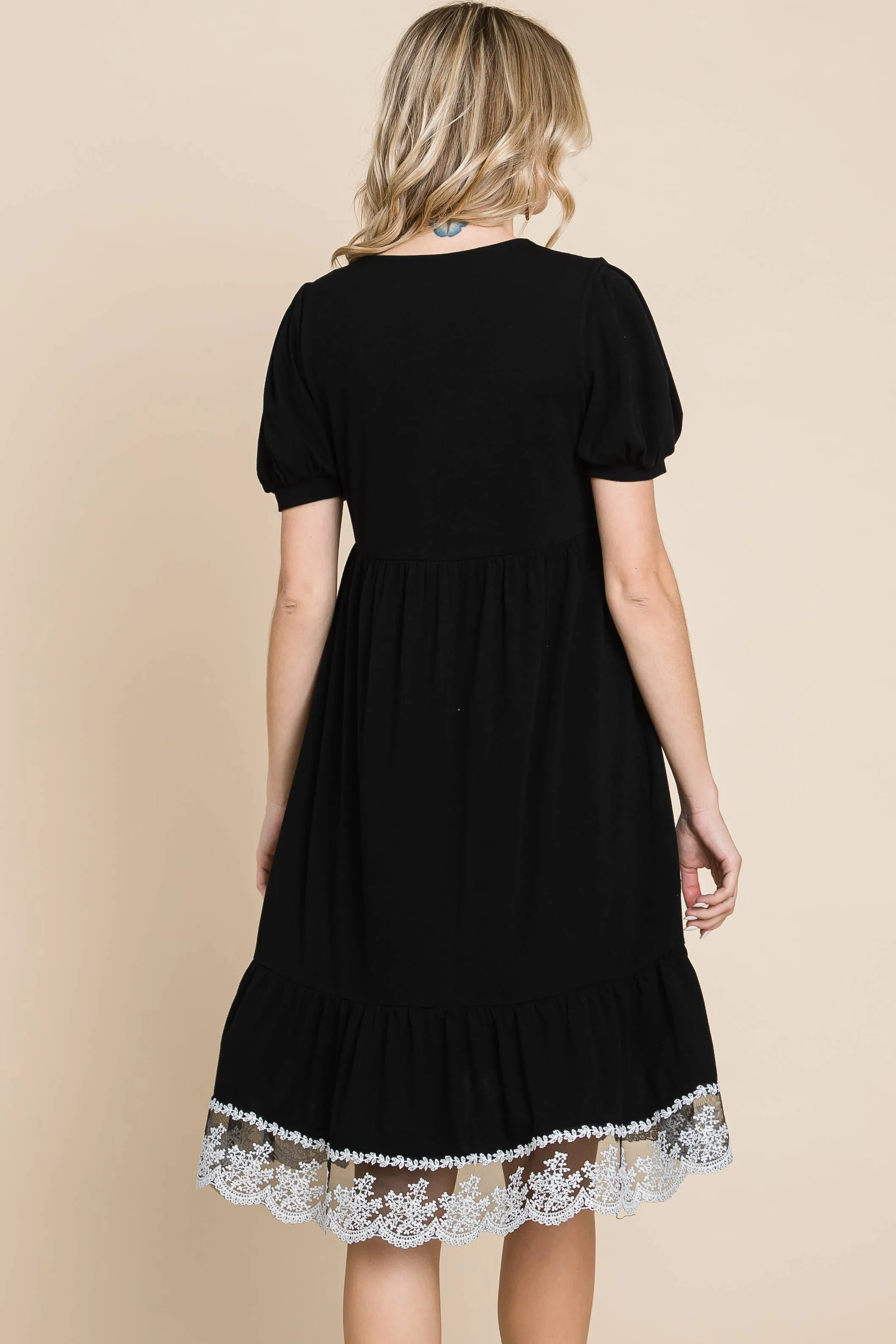 Jenna Lace Detailed V-neckline Dress