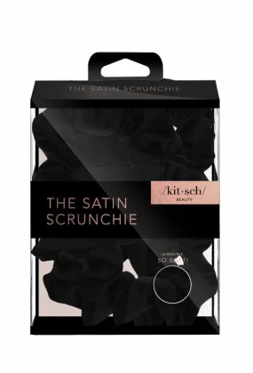 Kitsch Satin Sleep Scrunchies in Black