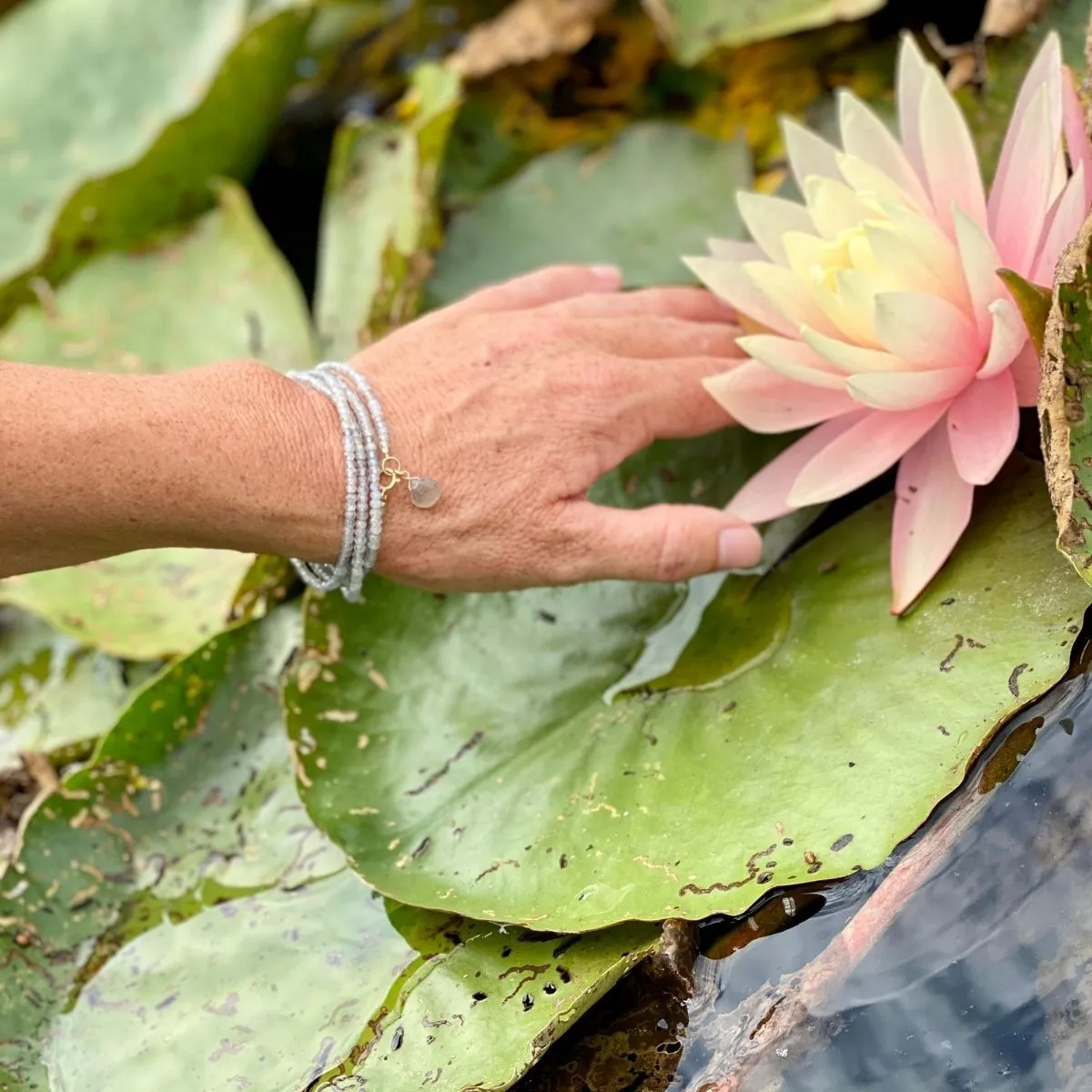 Labradorite Wrap Bracelet for a Positive Change in Your Life - Gold