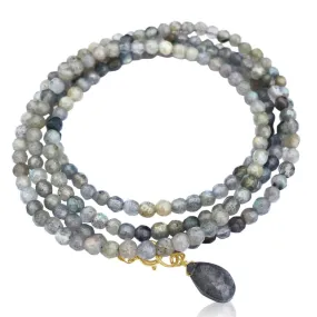 Labradorite Wrap Bracelet for a Positive Change in Your Life - Gold