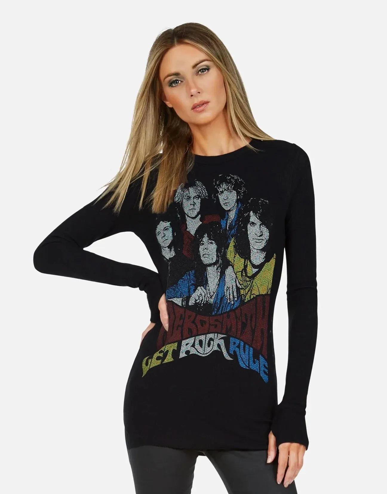 Lauren Moshi McKinley X Vintage Aerosmith Thermal Top