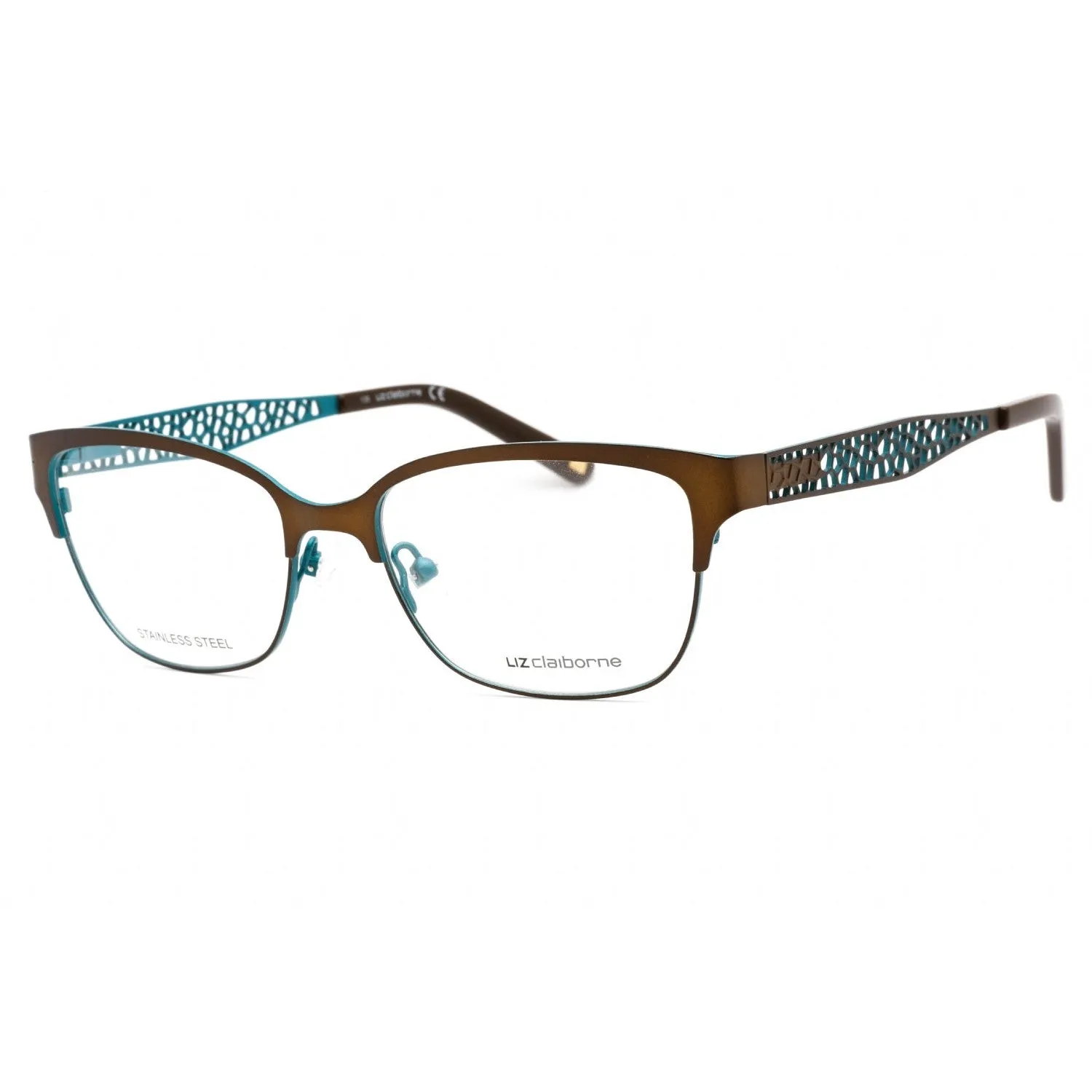 Liz Claiborne L 643 Eyeglasses Brown Green / Clear Lens