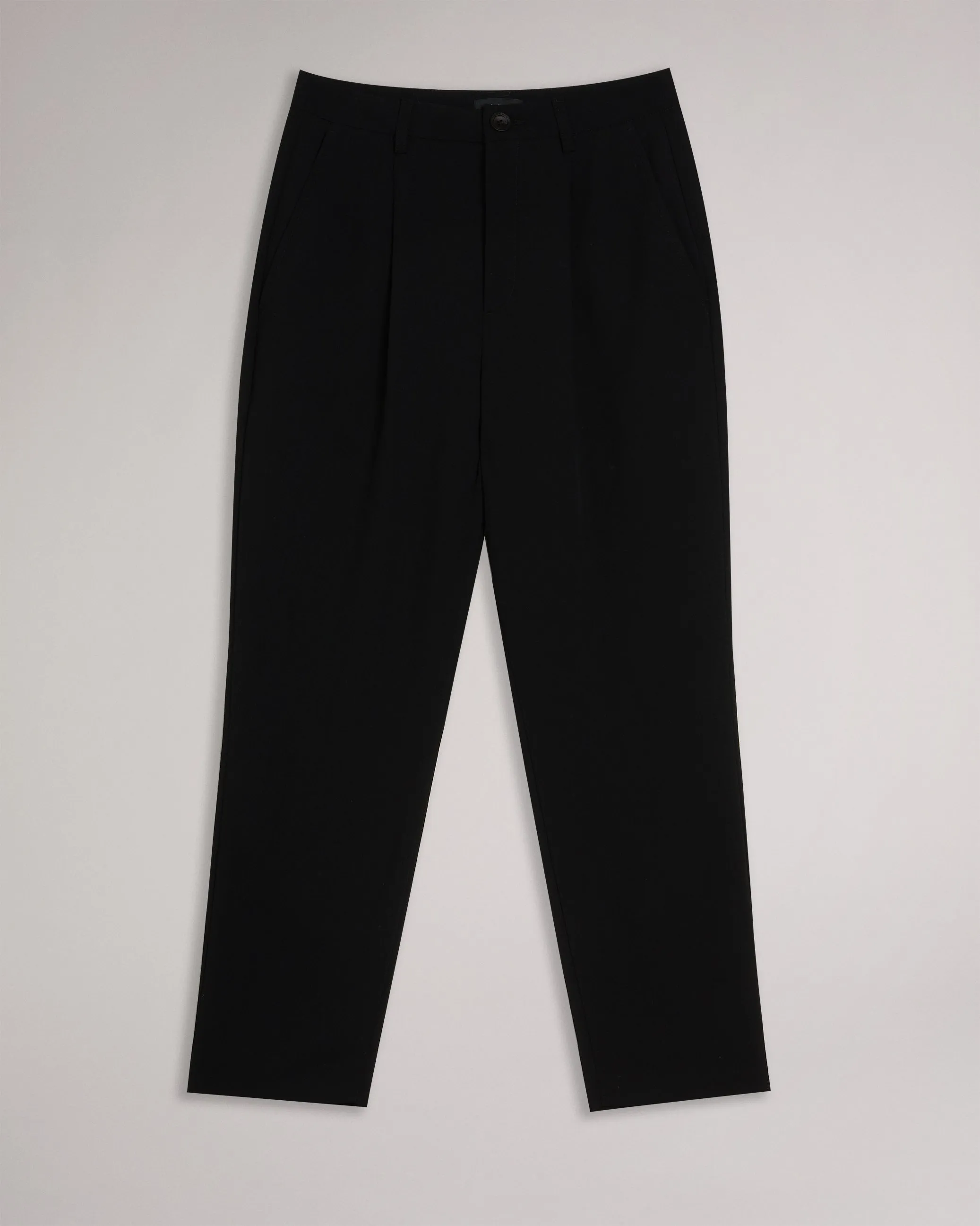 Lohren Pleat Front Tapered Leg Trouser Black