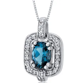 London Blue Topaz Pendant Sterling Silver