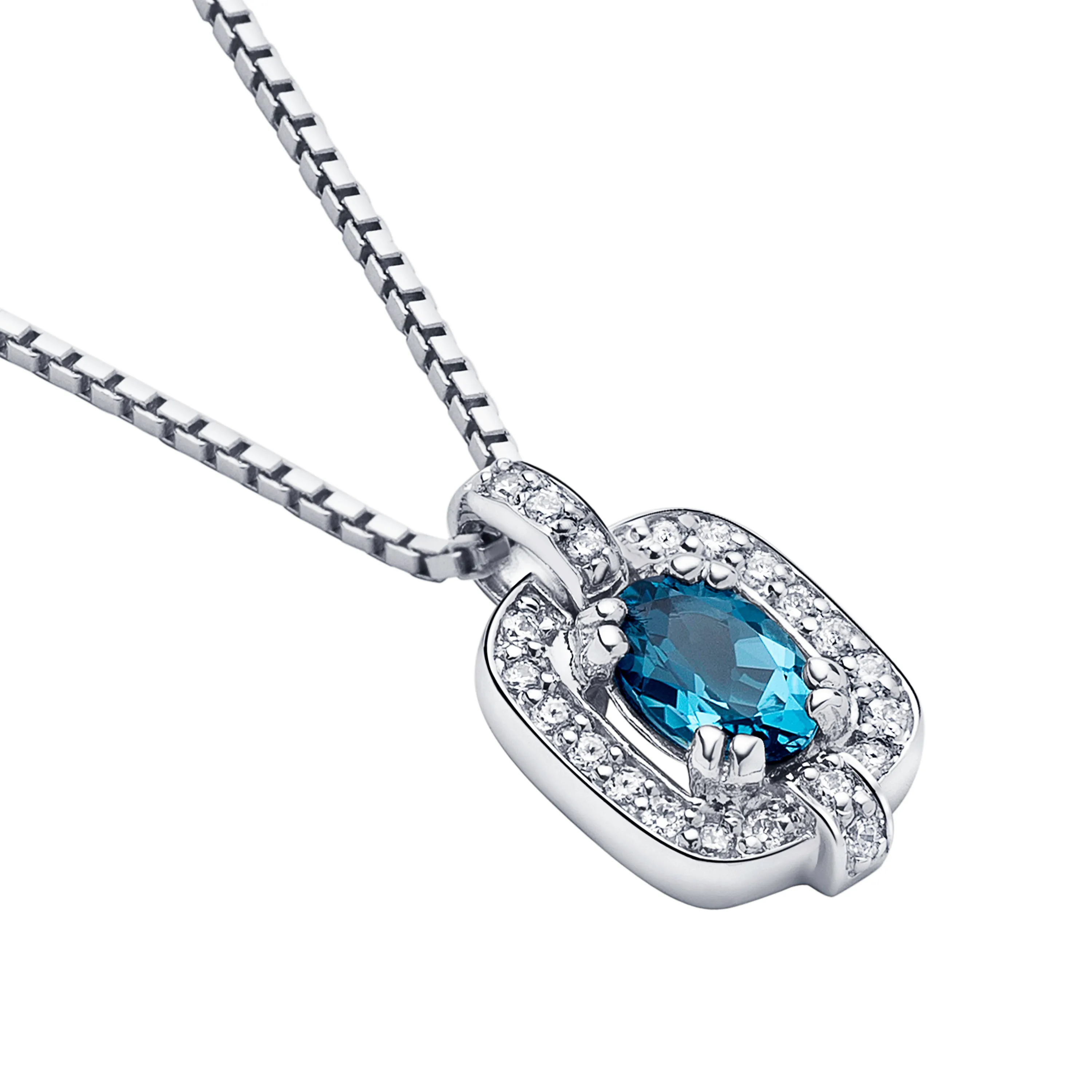 London Blue Topaz Pendant Sterling Silver