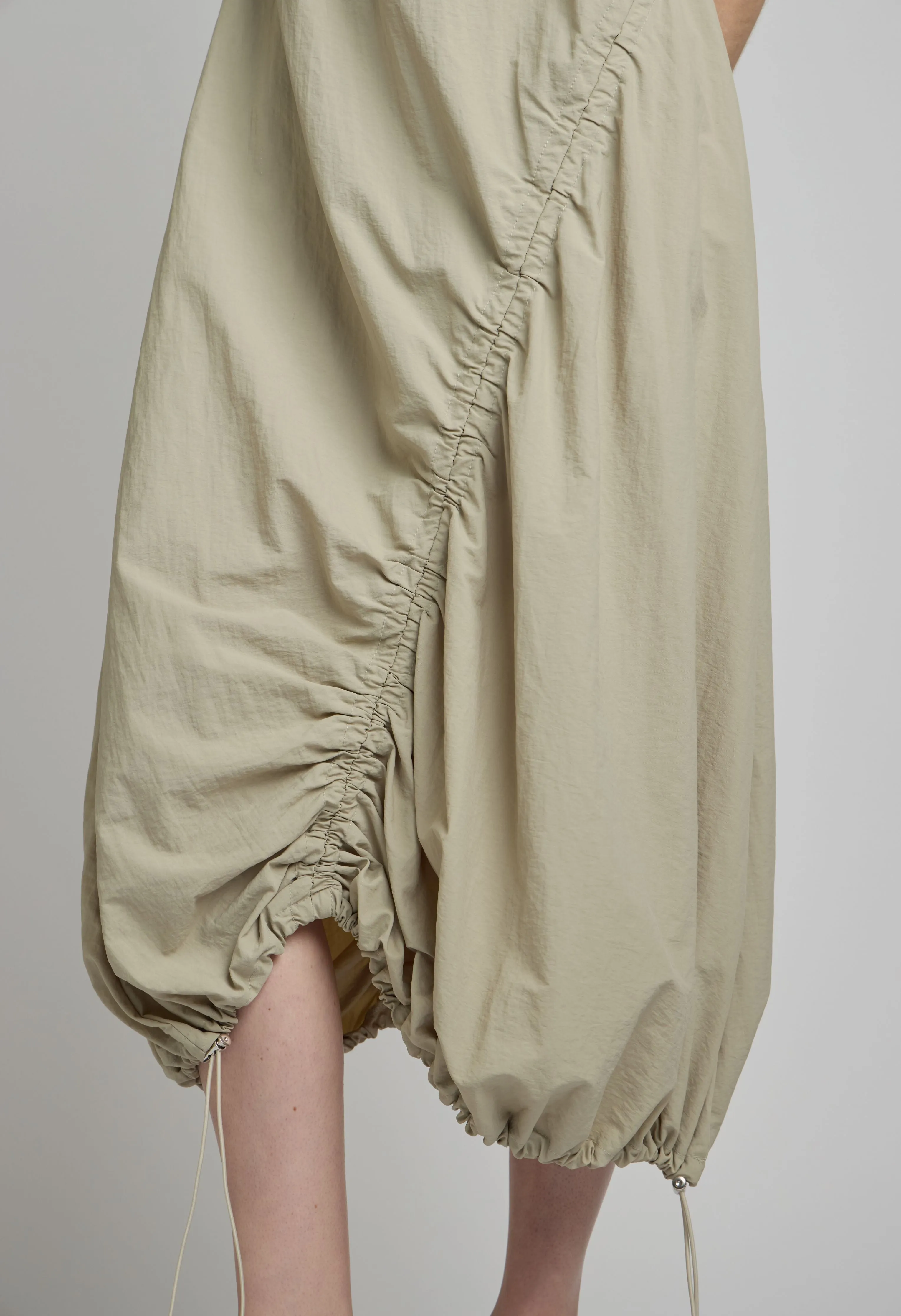 Long Parachute Dress In Khaki