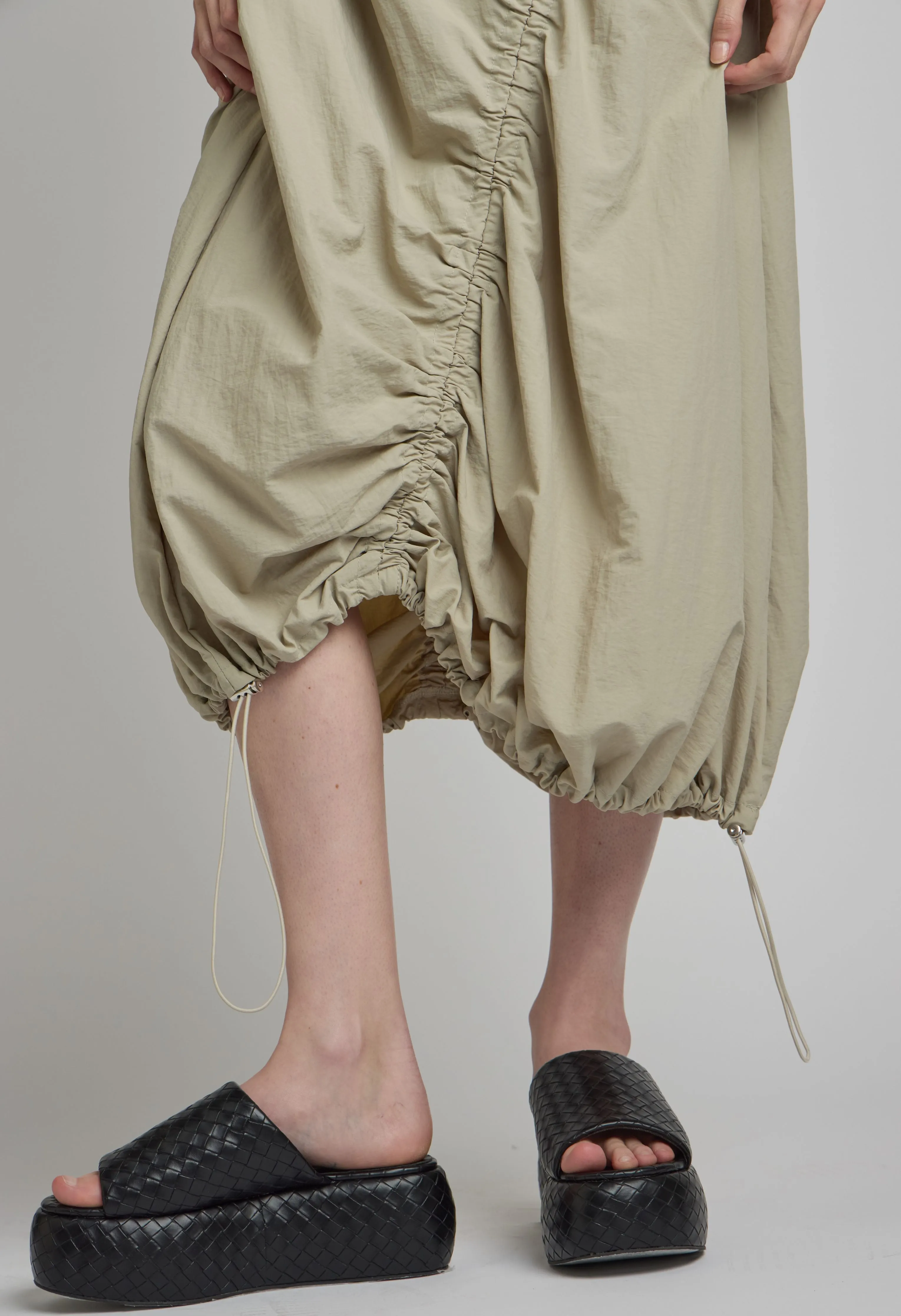 Long Parachute Dress In Khaki