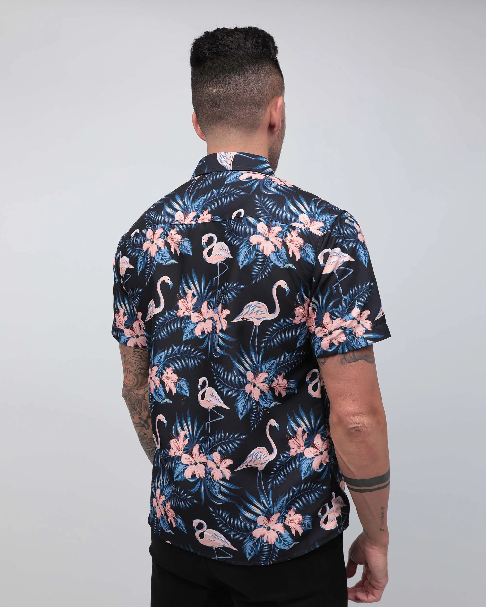 Lost in Paradise Flamingo Camp Shirt