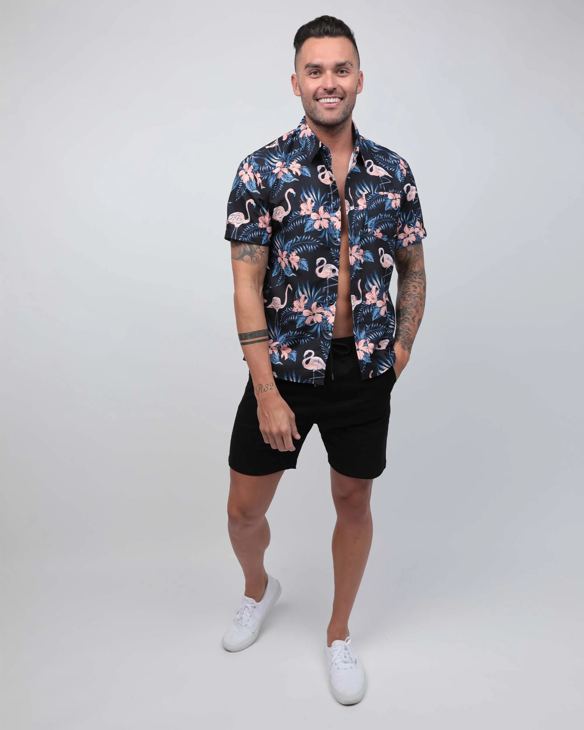 Lost in Paradise Flamingo Camp Shirt