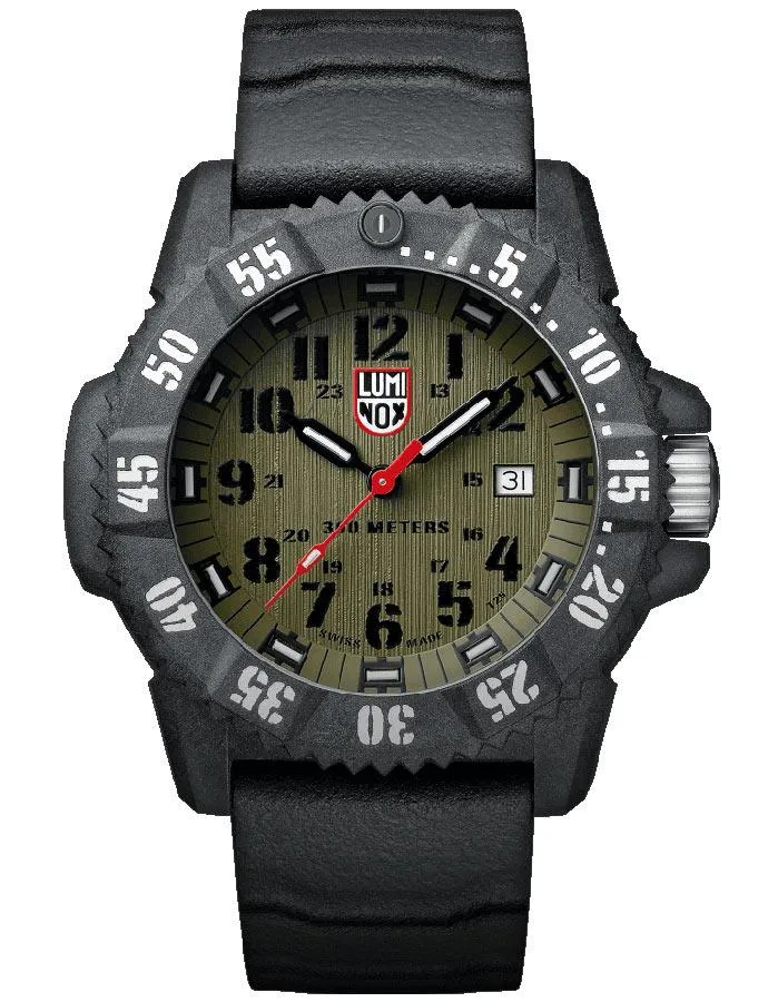 Luminox Mens Carbon SEAL 3800 - Olive Drab Dial - Carbon Compound Case - 300m