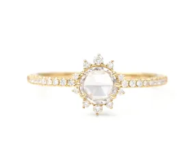 Lyra White Diamond Halo Ring