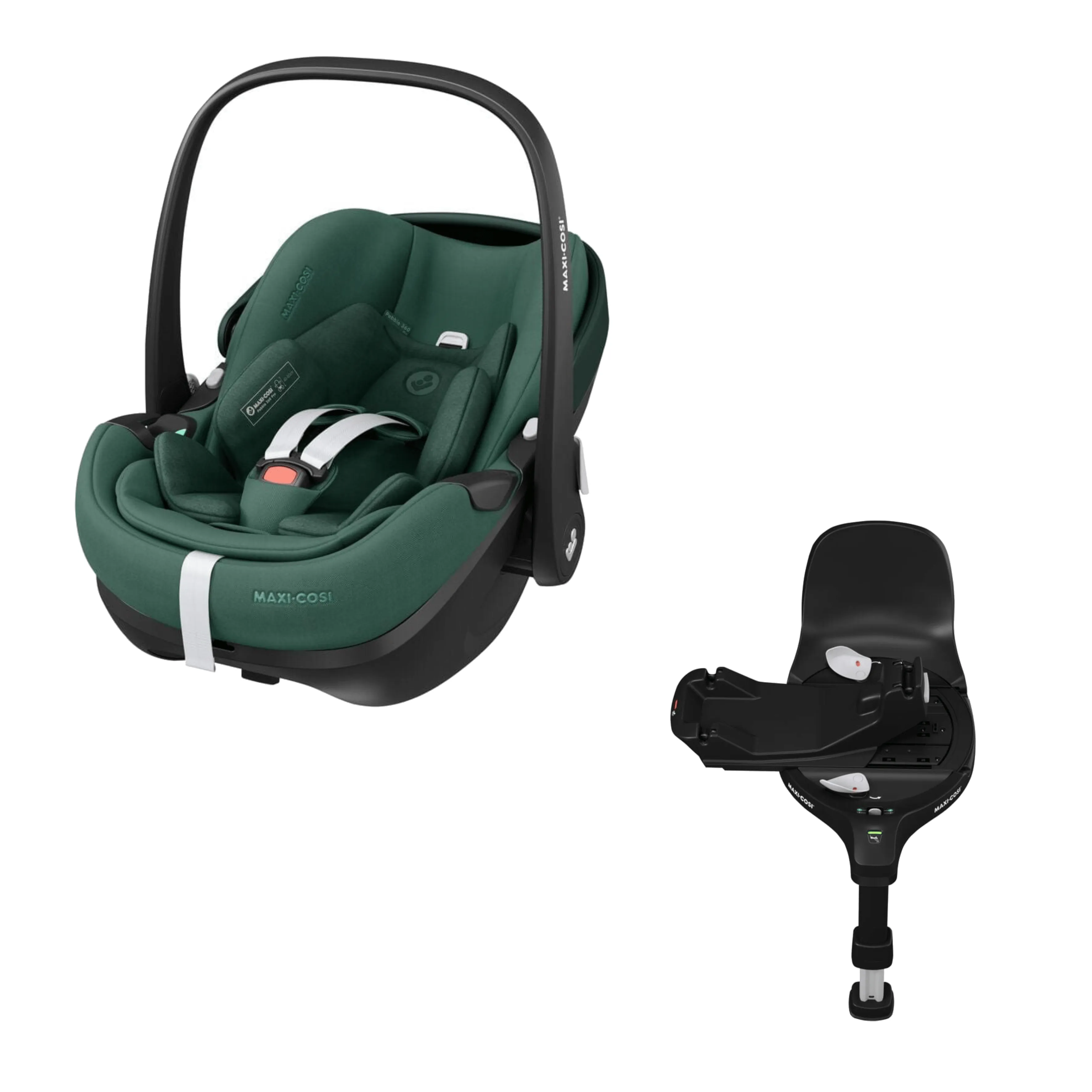 Maxi Cosi Pebble 360 PRO Car Seat and Base - Essential Green