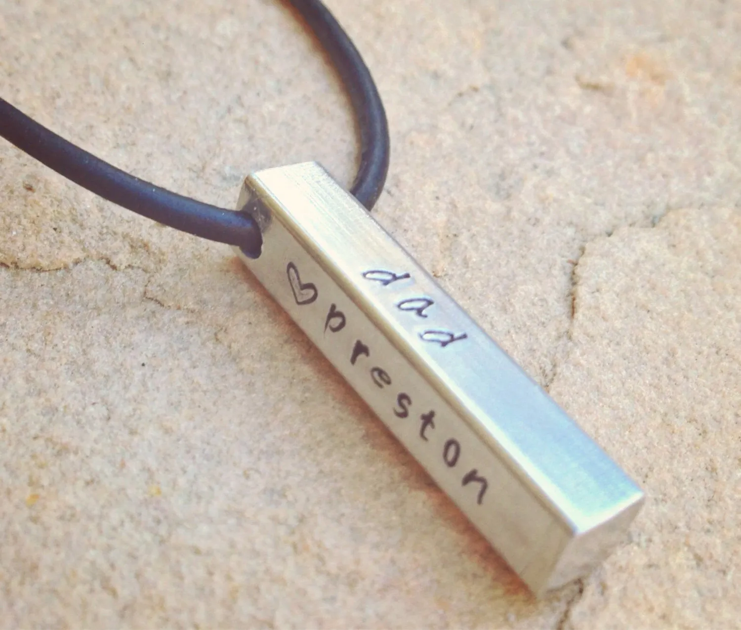 Men's Bar Necklace, Christmas Gifts For Dad, Personalized Dad Necklace