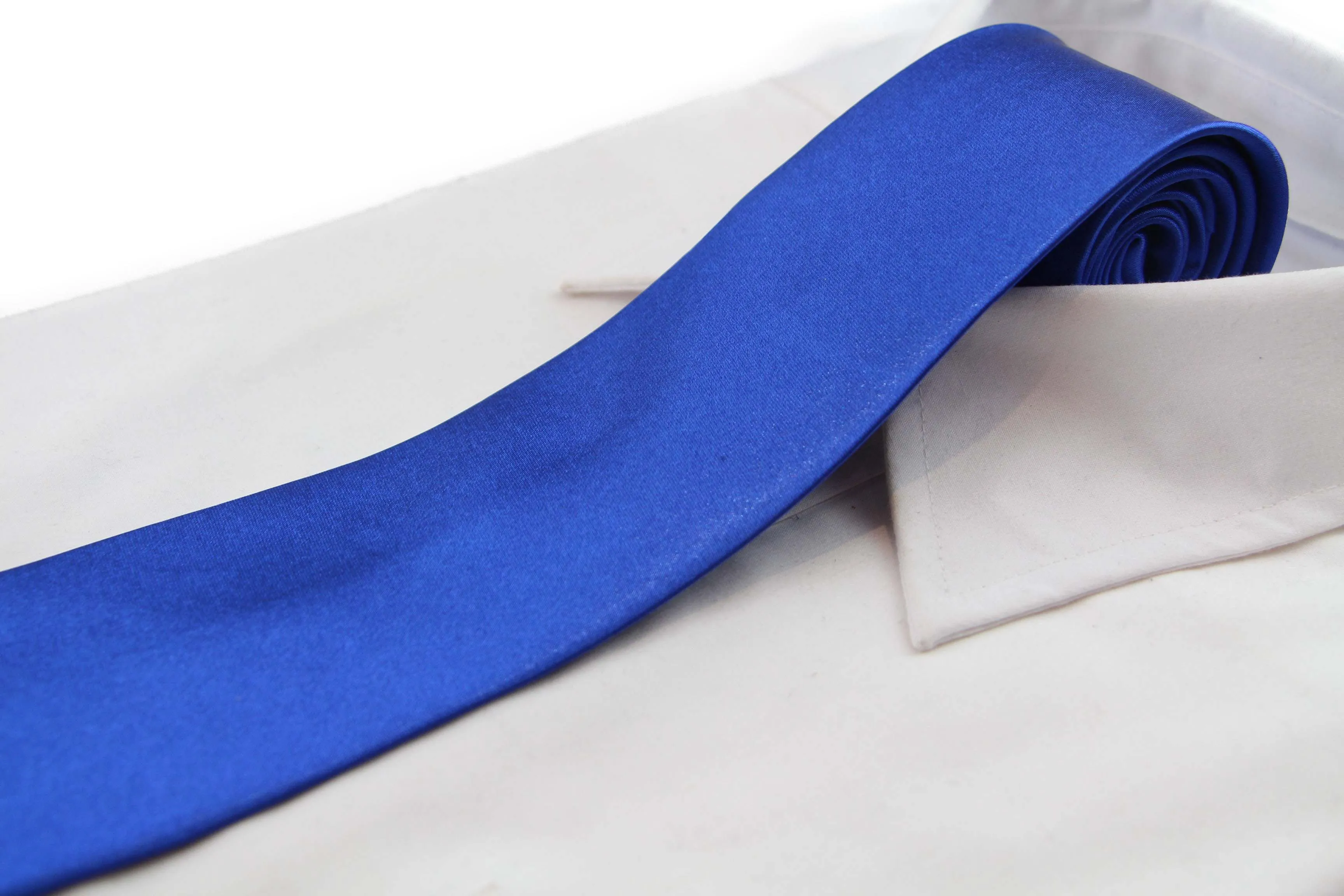 Mens Blue 8cm Plain Neck Tie