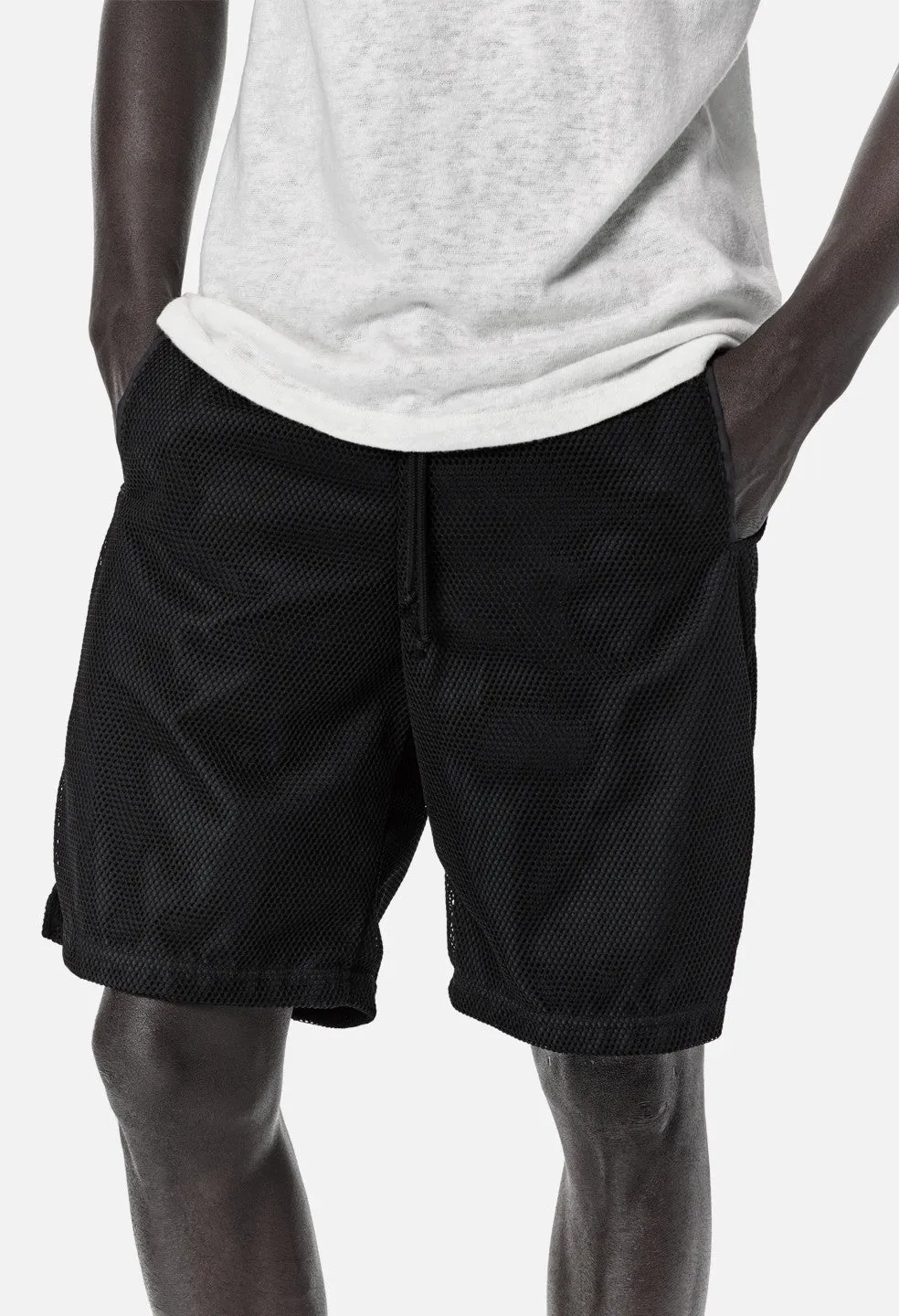 Mesh Overlay Shorts / Black