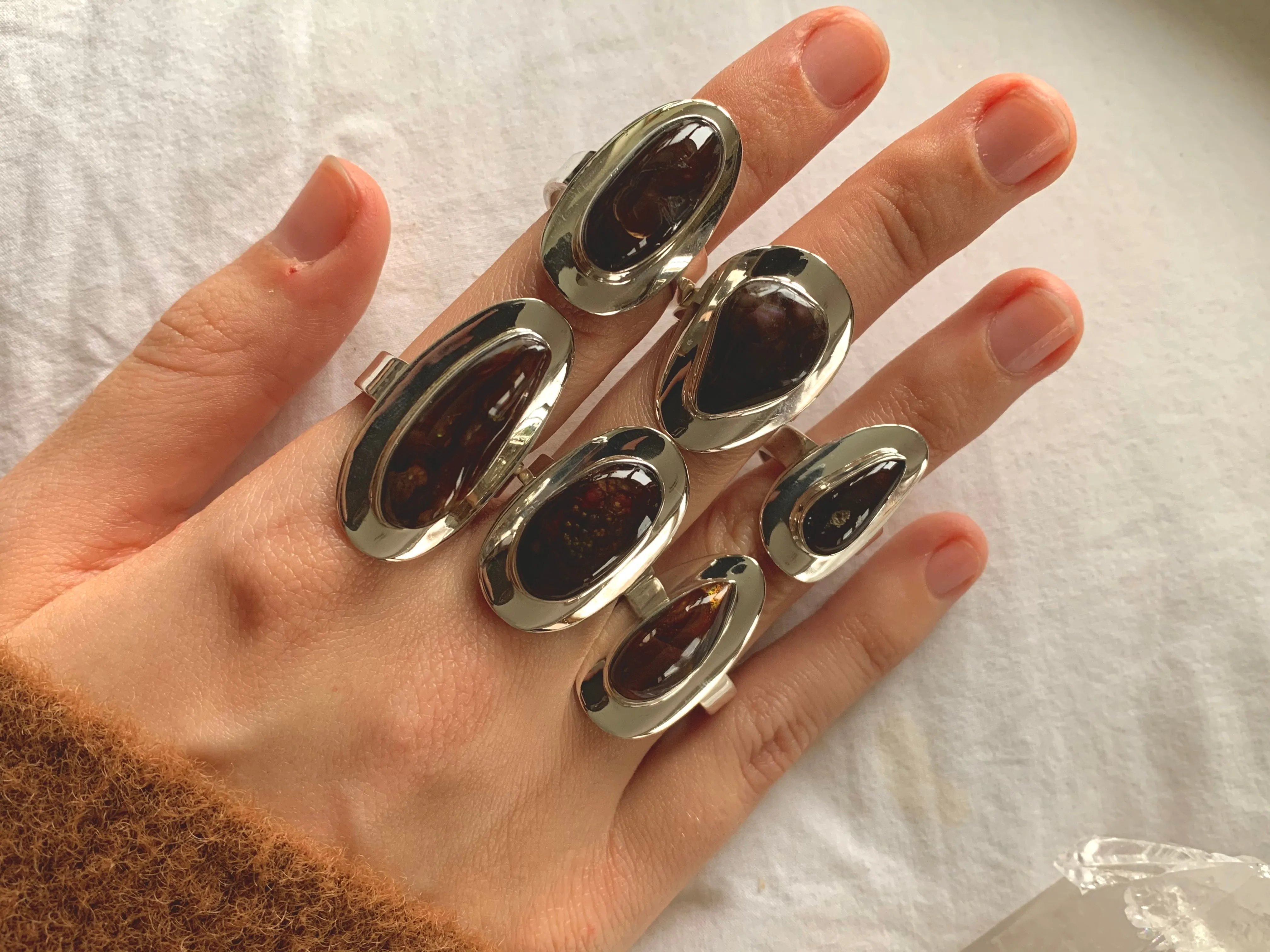 Mexican Fire Agate Medea Rings - Mixed Freeform