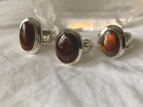 Mexican Fire Agate Otho Ring - Oval