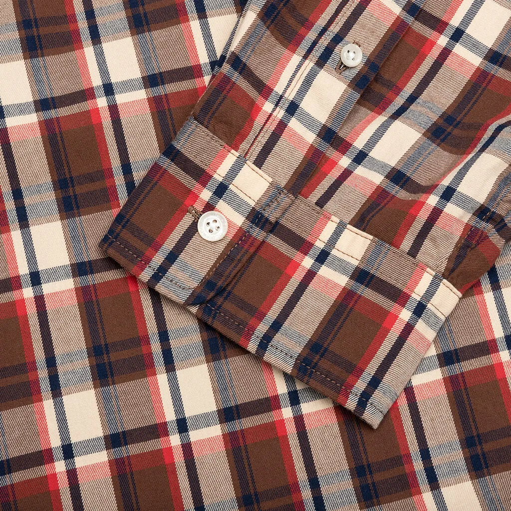 Mini Bape Check Loose Fit Shirt - Red