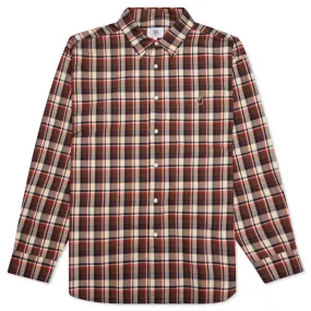 Mini Bape Check Loose Fit Shirt - Red